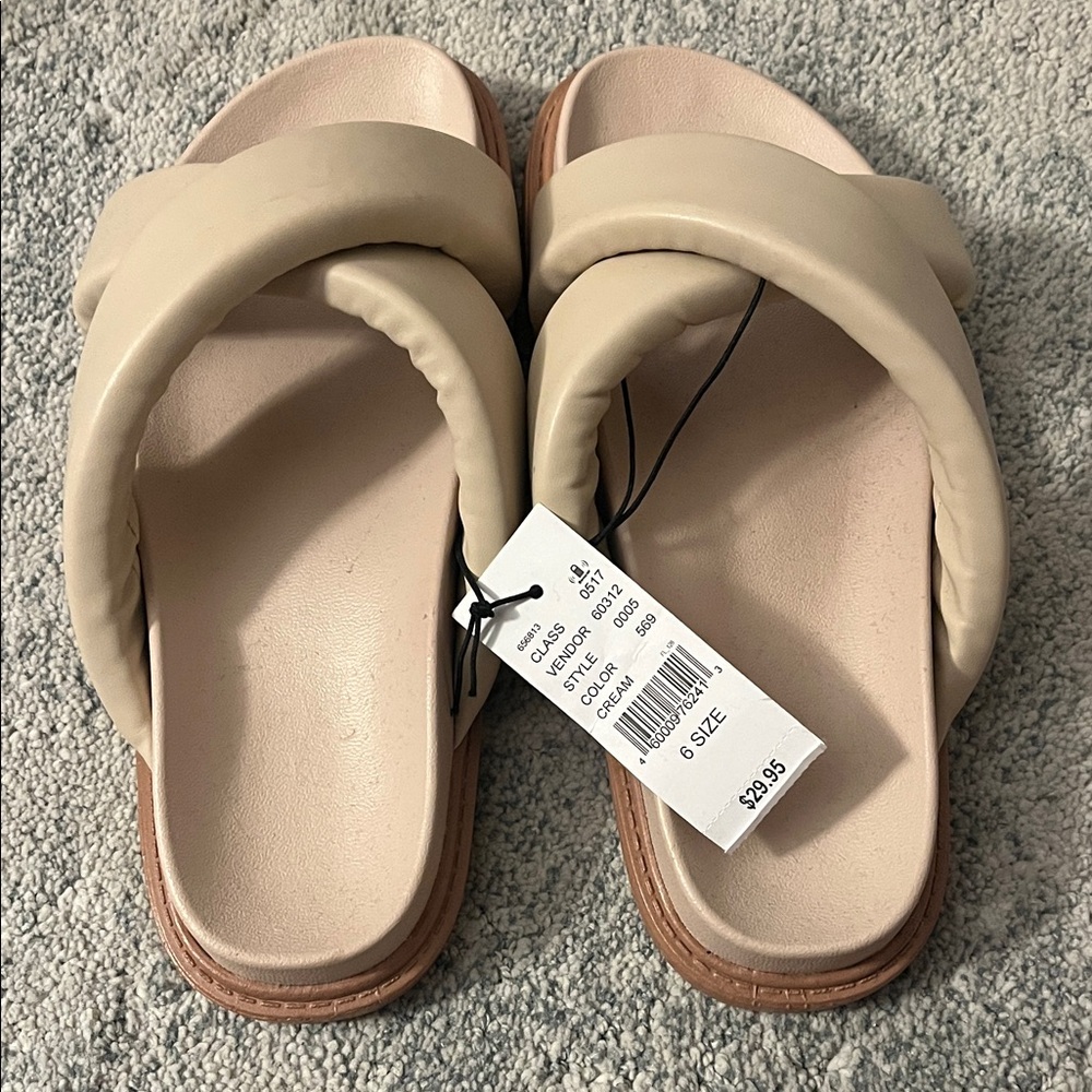 Pacsun Cream Slide Sandals